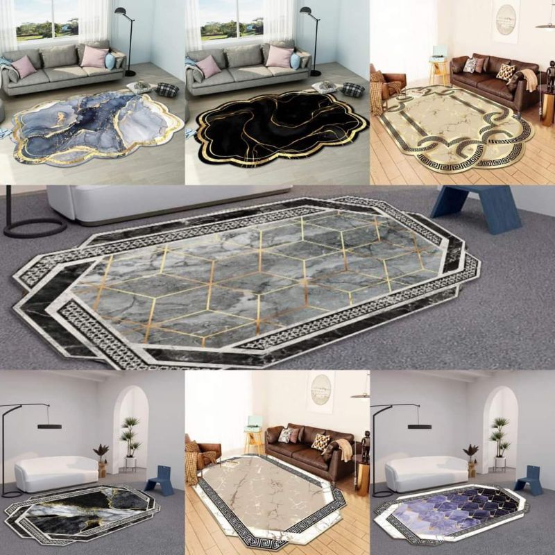 karpet lantai polyester silk import ukuran 200*140cm / rug / permadani / ambal motif turki / karpet 