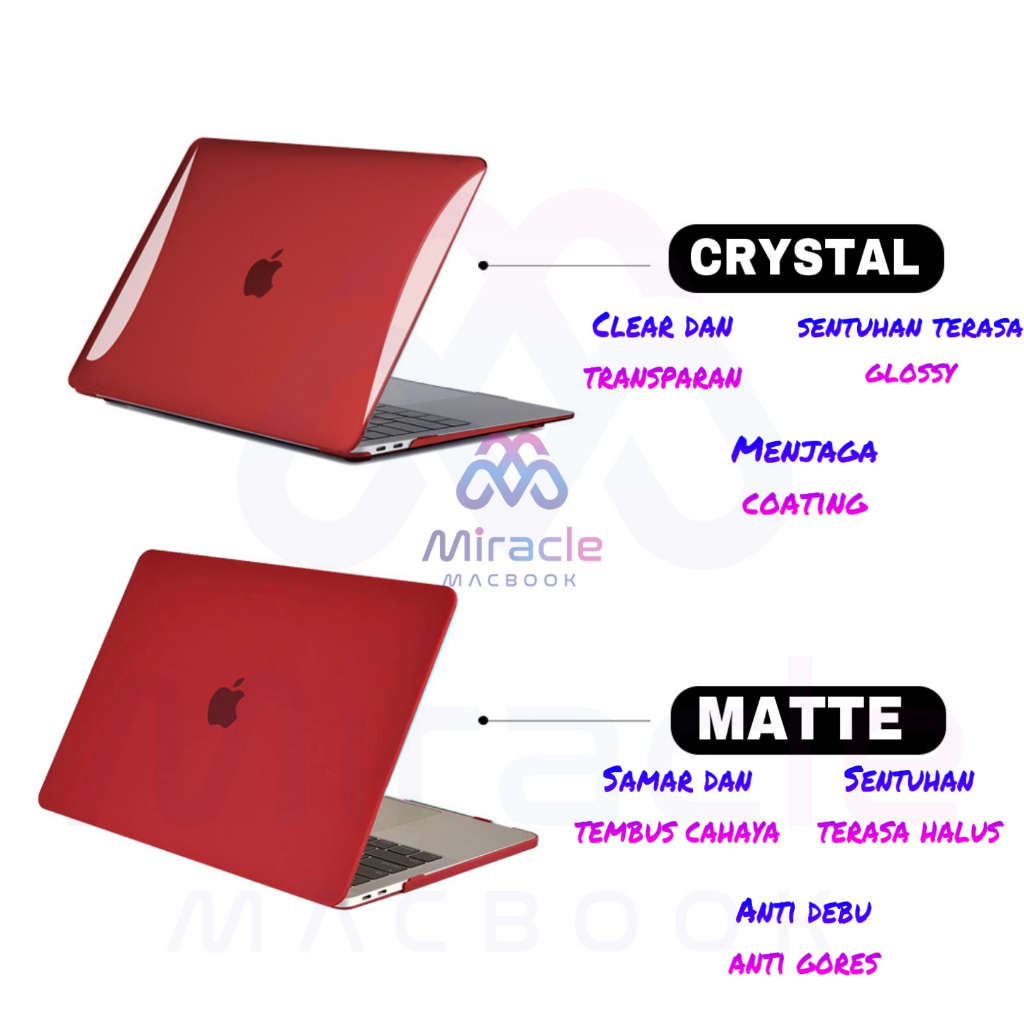 MACBOOK Case Clear Berwarna (Frosted) NEW AIR PRO RETINA 11 12 13 14 15 16 INCH NON / WITH CD ROOM / TOUCHBAR / TOUCH ID