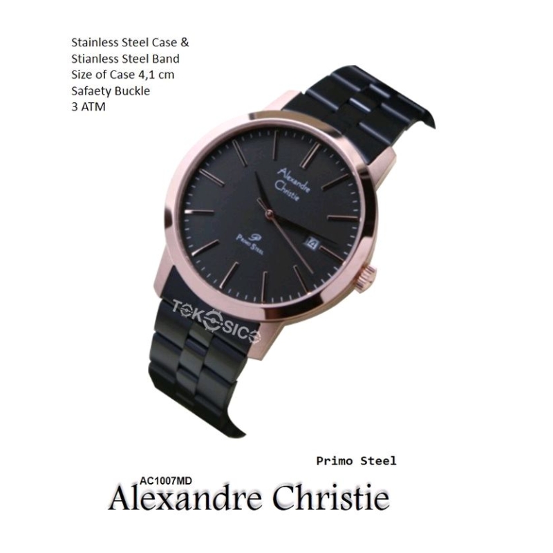 ORIGINAL jam tangan pria Alexandre Christie AC 1007 garansi resmi 1 thn, buat cowok 100% ori simpel