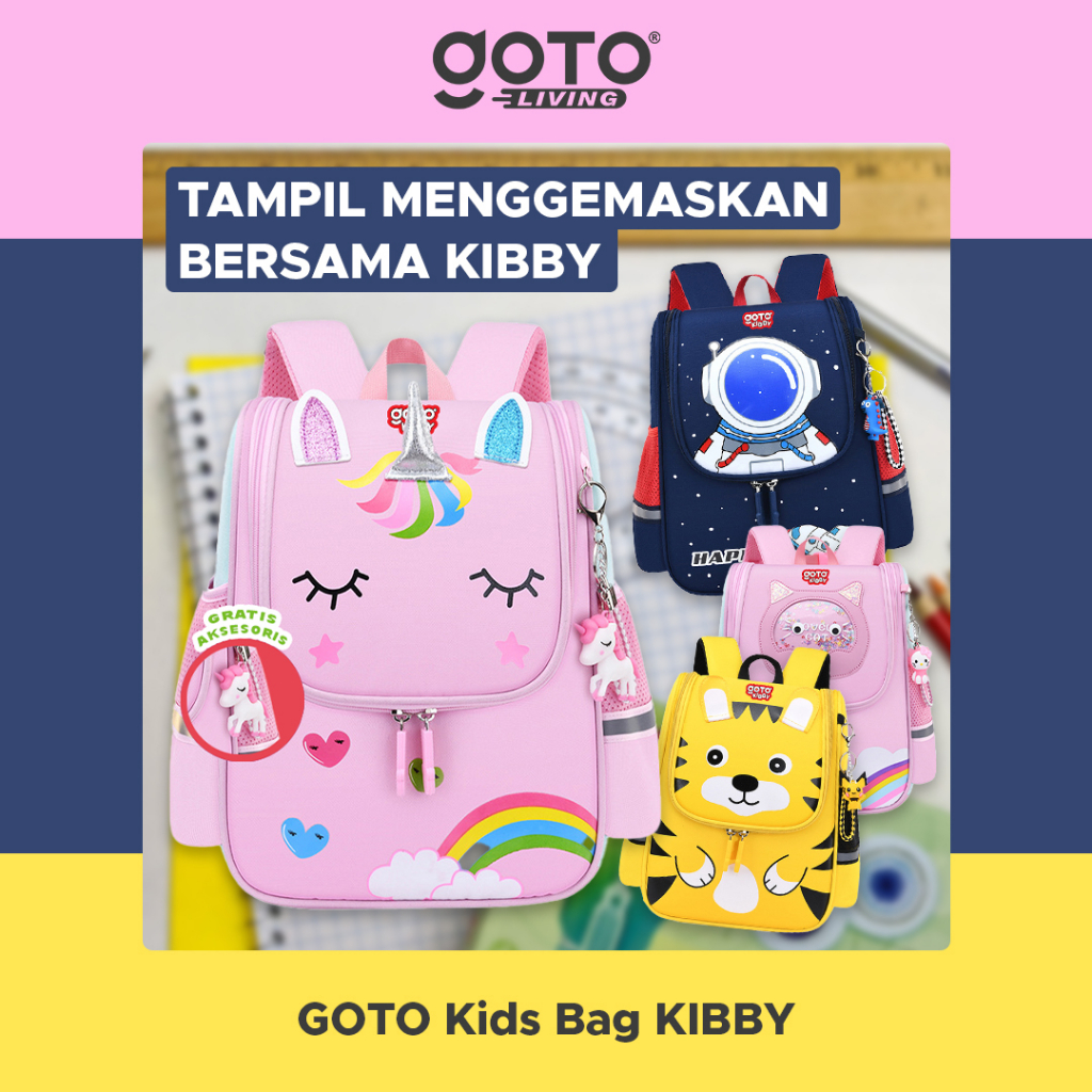 Goto Kibby Tas Sekolah Ransel Backpack Anak Perempuan Waterproof Bag