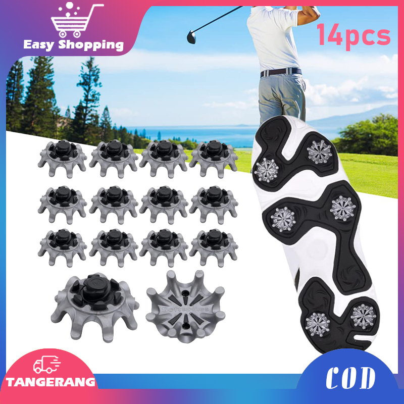 14pcs Spike Sepatu Golf Anti Slip Golf Shoes Spike Paku Duri Sepatu Golf Replacement Cleats Golf Shoes