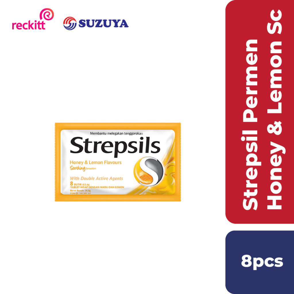 

Strepsil Permen Honey & Lemon Sc 8Pcs