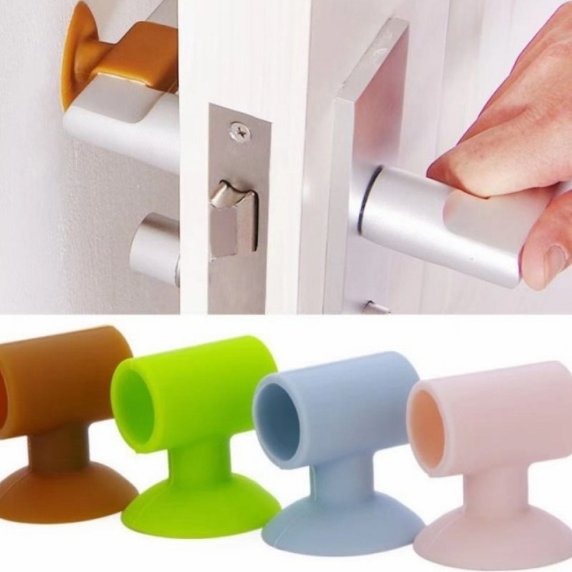 MMM Karet Silikon Cover Pengaman Pegangan Gagang Pintu Pelindung Benturan Tembok Handle Anti Lecet Banting Door Stopper Ganjalan Pintu Karet Petak Bulat Penahan Benturan Engsel Safety Lock Door Band