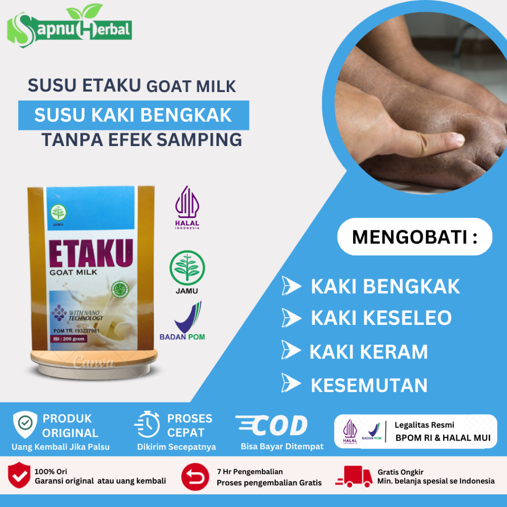 Sapnu Herbal - Susu Untuk Kaki Bengkak, Obat Kaki Bengkak Diabetes, Kaki Bengkak Asam Urat, Obat Kak