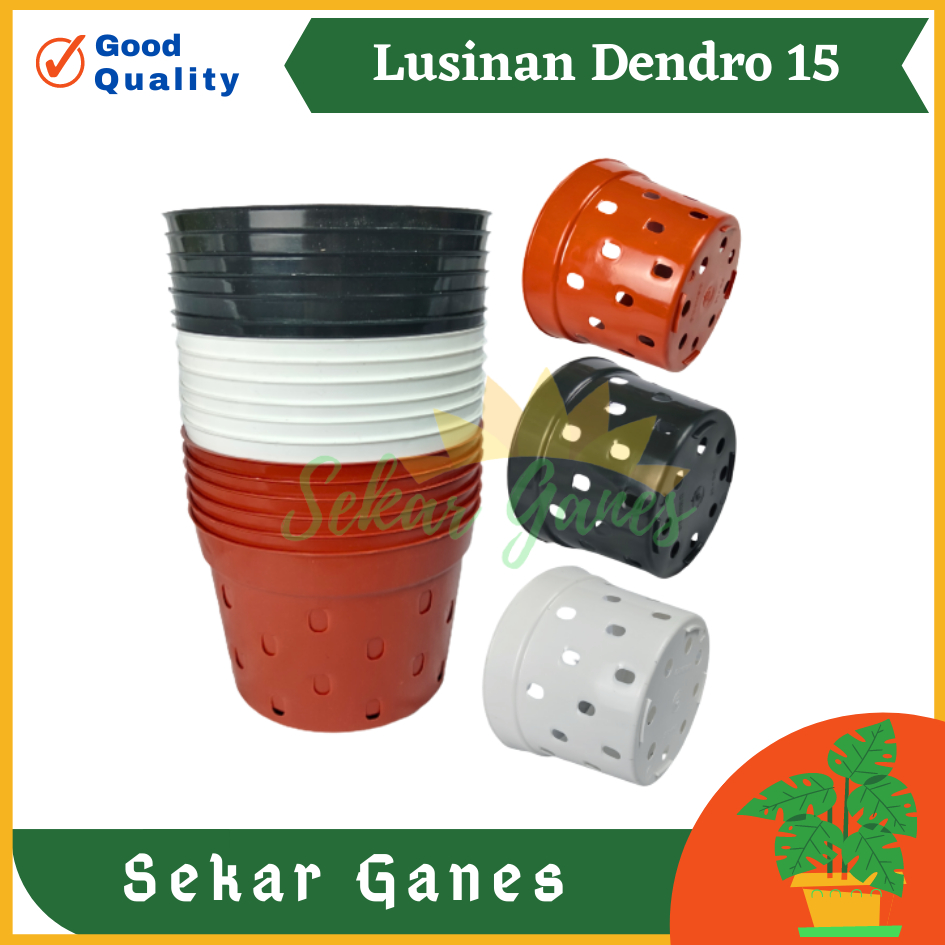 LUSINAN DENDRO 15 Putih Merah Bata Hitam Coklat Terracota Pot Lubang Banyak Samping Pot Poros Anggrek Aglonema