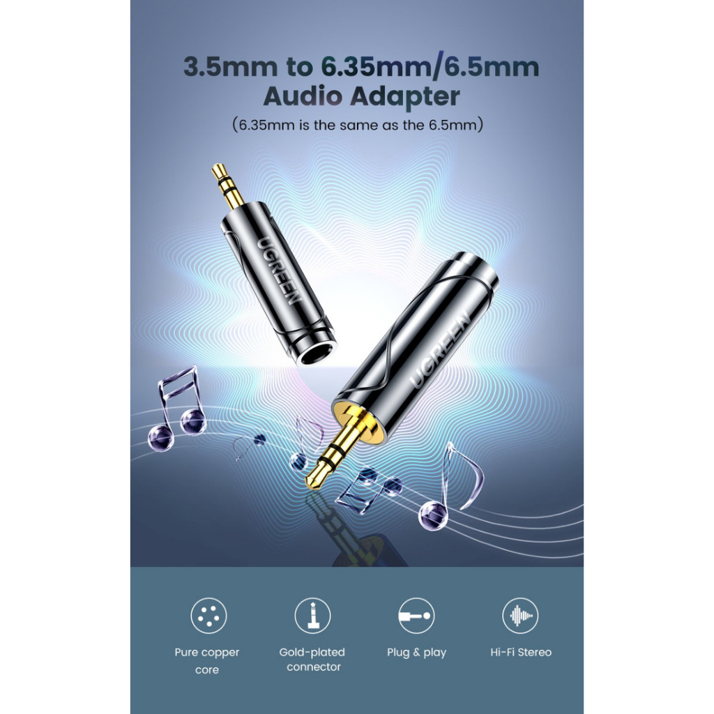 Konverter UGreen 20502 Audio Jack 2.5mm Female to 3.5mm Male