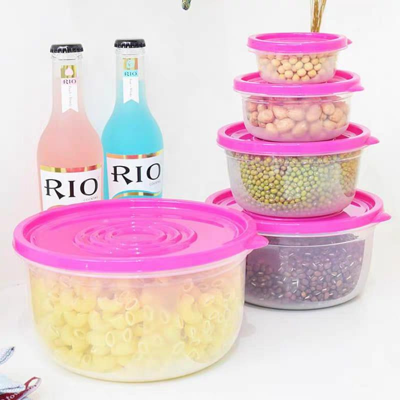 Toples Set Plastik 4PCS Toples Tempat Makan Wadah Sayuran  SW-GJ008-4 / SW-GJ007-4