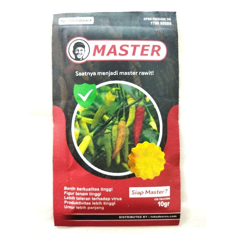 Benih cabe MASTER 10gram, cabe rawit tahan virus tahan layu