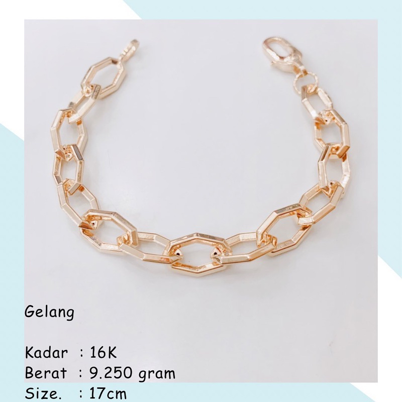 GELANG EMAS RANTAI PYRAMID 9.250gr 16K