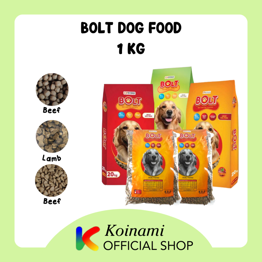 BOLT DOG FOOD 1kg / dogfood / dray food / pakan hewan / makanan anjing/ petshop