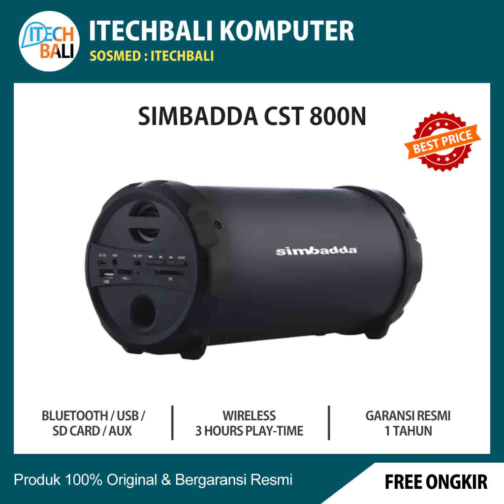 Speaker Simbadda CST 800N (BLUETOOTH, USB, MicroSDHC/TF , AUX &amp; RADIO FM).