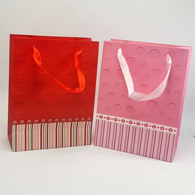 

Paper Bag Kertas Corak Tali Pita Kain Kecil Imfort #1
