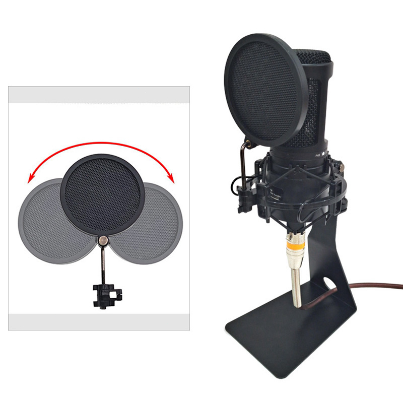 Pop Filter Mikrofon Double Layer Pop Shield Microphone