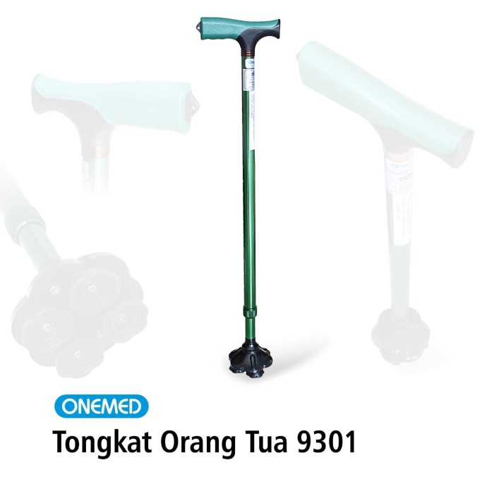 ONEMED TONGKAT ORANG TUA KAKI 1 MOTIF KEMBANG