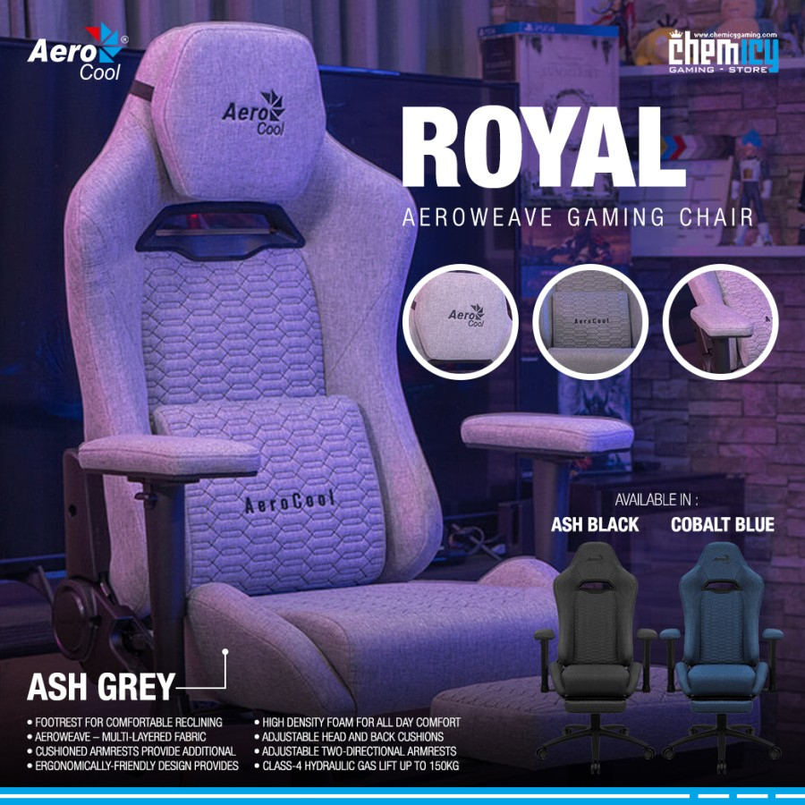 AeroCool Royal AeroWeave Gaming Chair / Kursi Gaming