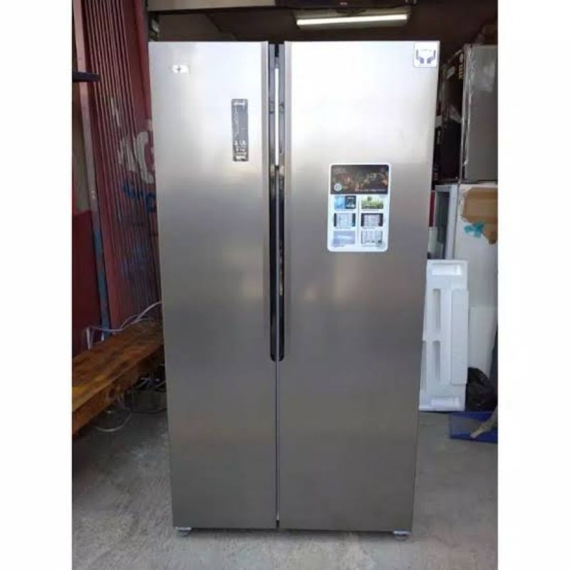 KULKAS SIDE BY SIDE GEA Pintu Jumbo G2D472 Inox 472 Liter, 177cm Palembang GEA 472