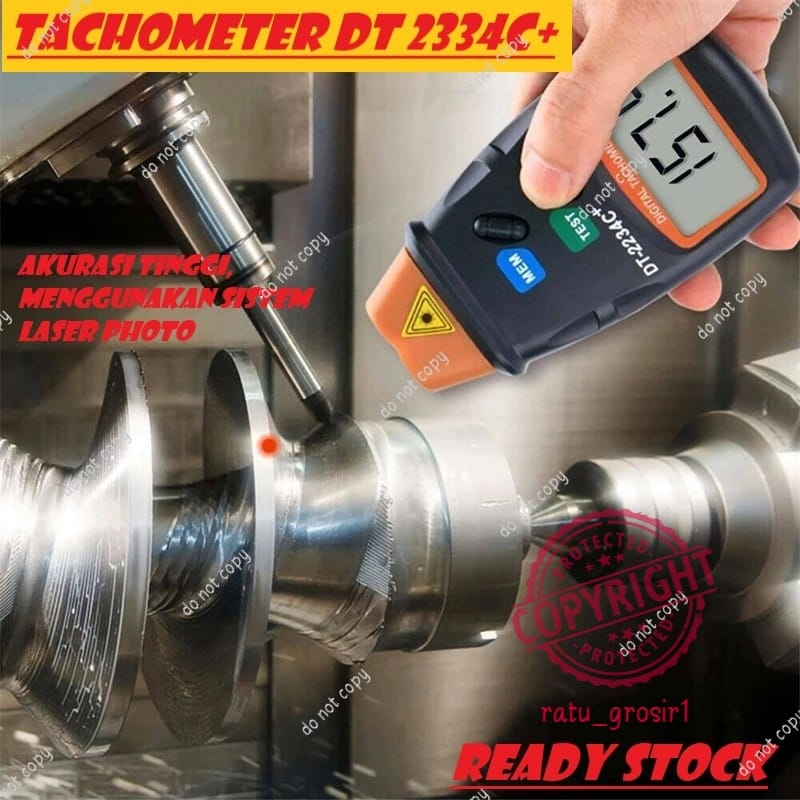 Tachometer Digital Laser DT-2234C+ LCD Laser Photo RPM Meter Alat Pengukur Kecepatan Putaran