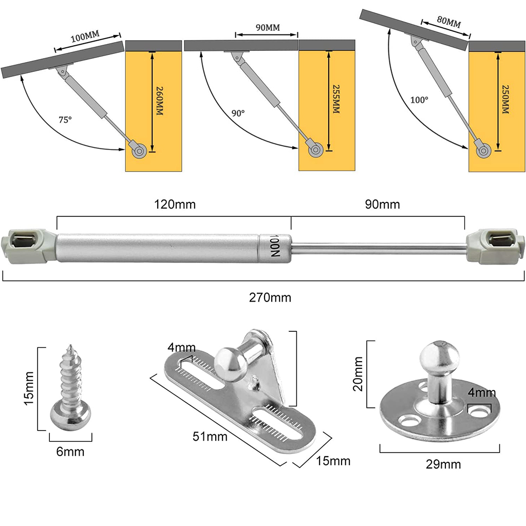 Hidrolik Lemari HUBEN Original HUBEN Hydraulic Gas Spring 2PCS / Hidrolik Jok Motor / Hidrolik Kitchen Set / Gas Spring Jok Motor /Gas Spring Kitchen Set