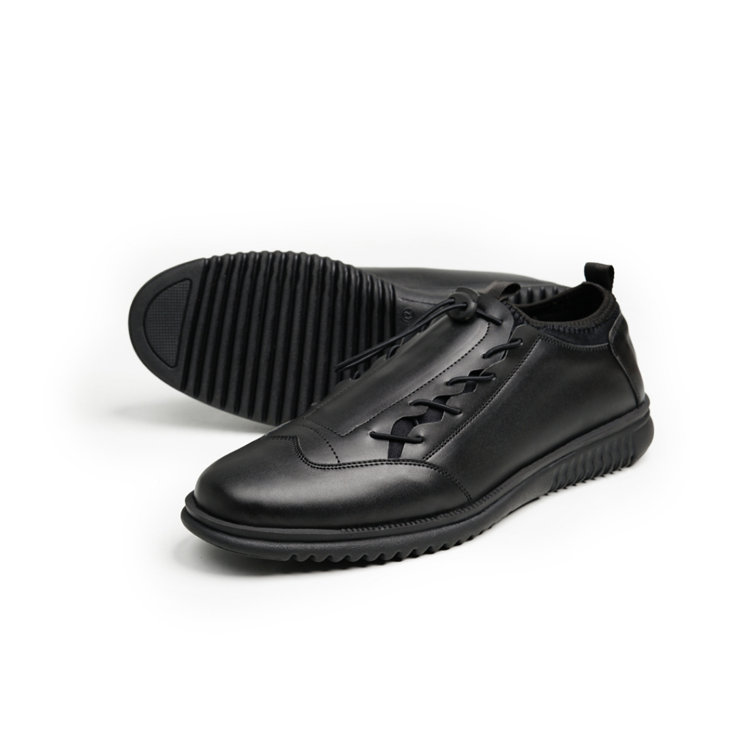 Eral Vittori - Gata 1824 Sepatu Sneakers  Pria  Casual Formal Hitam