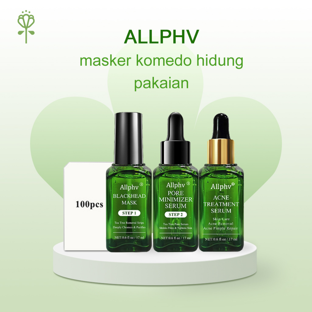 【Baru】ALLPHV Penghilang Komedo Hidung/ Pengangkat Komedo Step 1 &amp; Pore Minimizer Serum Step 2 &amp; Treatment Serum 17mL