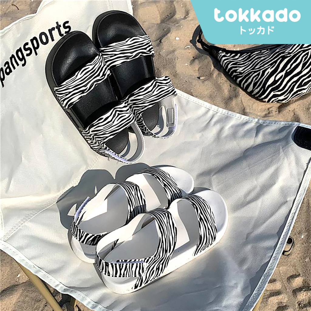 TOKKADO Zeze Sepatu Sandal Gunung Pantai Karet Empuk Tebal Wanita Lucu