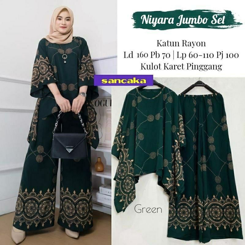 SETELAN WAKA NIYARA ONE SET WAKAWAKA RAYON PREMIUN JUMBO TERBARU