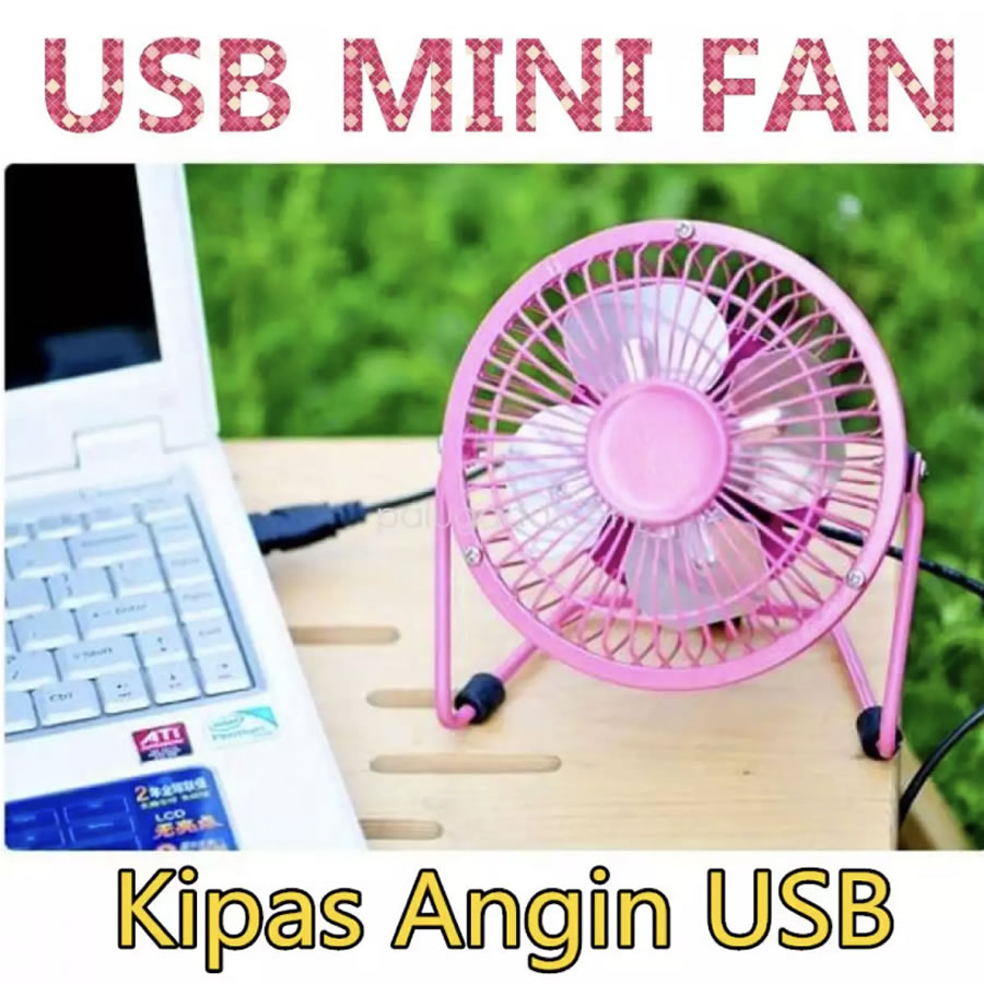 Kipas Angin USB Mobil Meja Besi / Mini Portable Fan