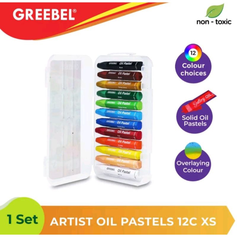 

GREEBEL Crayon Krayon KIDS OIL PASTEL isi (12 WARNA UKURAN XS)