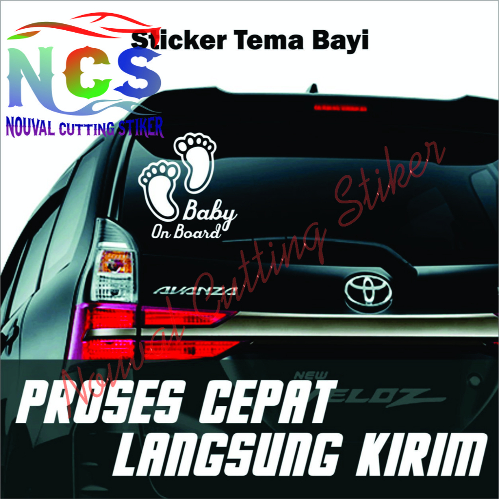 STIKER KACA MOBIL BELAKANG  MOBIL AVANZA  BABY ON BOARD STIKER KACA KEREN