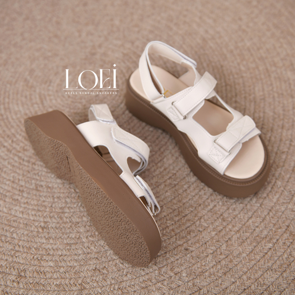 14430 Sandal Tali Wanita Import Sendal Gunung Wedges Tali