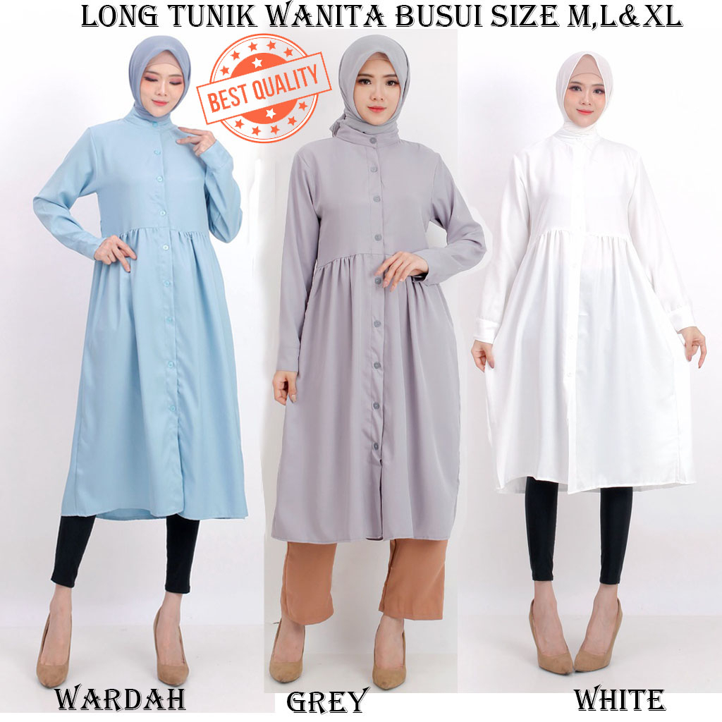 LONG TUNIK KEMEJA POLOS WANITA BUSUI 801