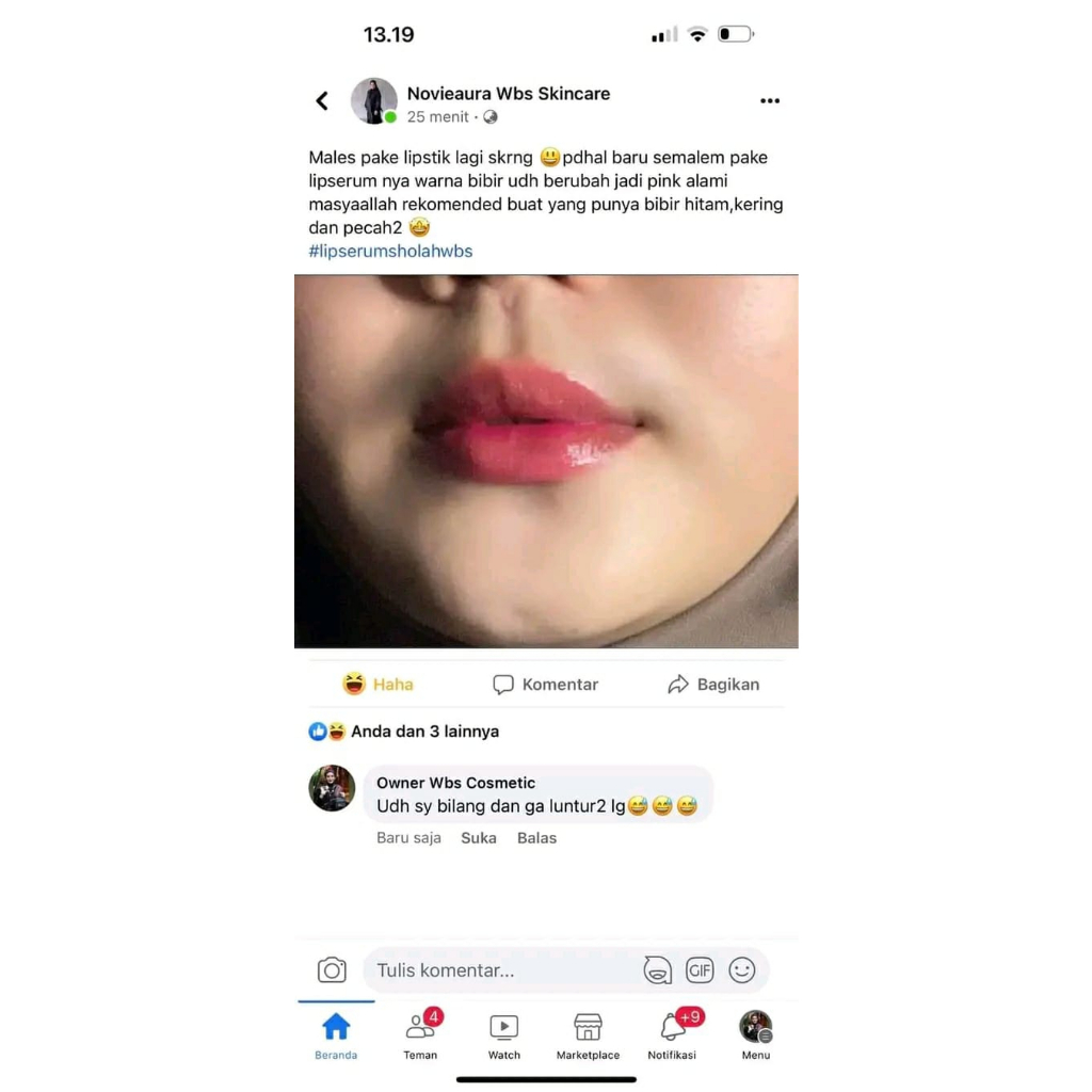 Lip serum Viral Pencerah Bibir 100% Original WBS COSMETICS BPOM HALAL, Mengembalikan bibir kering pe