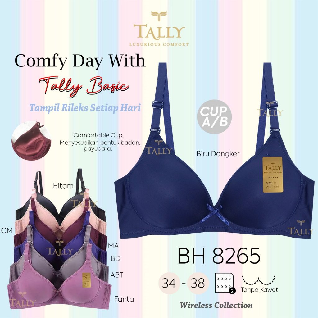 TALLY BRA BH 8265 I CUP B I BUSA TIPIS I TANPA KAWAT I SIZE 34 - 38 I KAIT 2