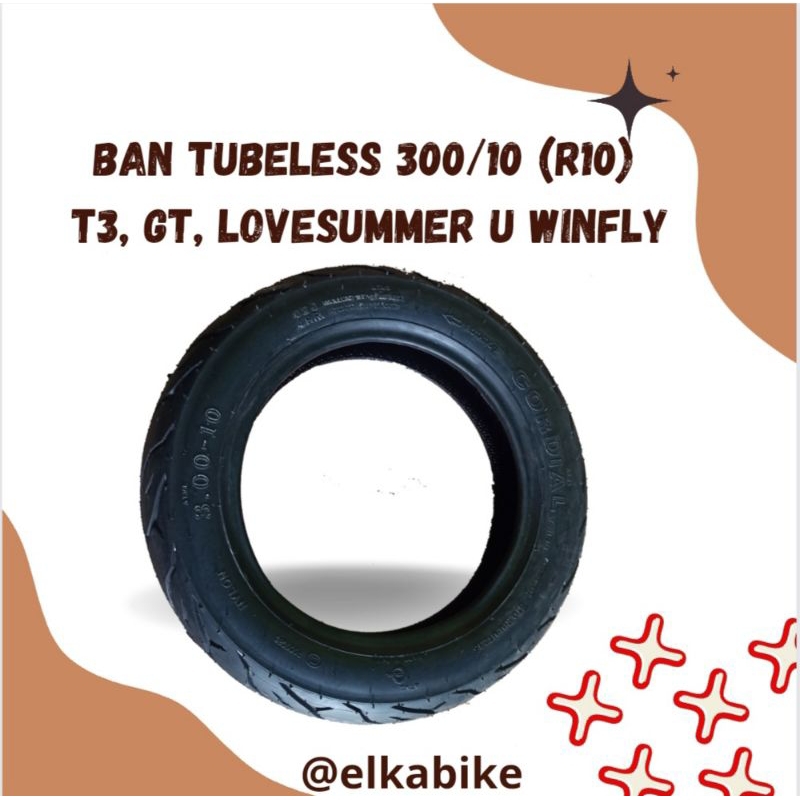 BAN TUBELESS MOTOR LISTRIK UWINFLY T3, GT dan LN pro R10