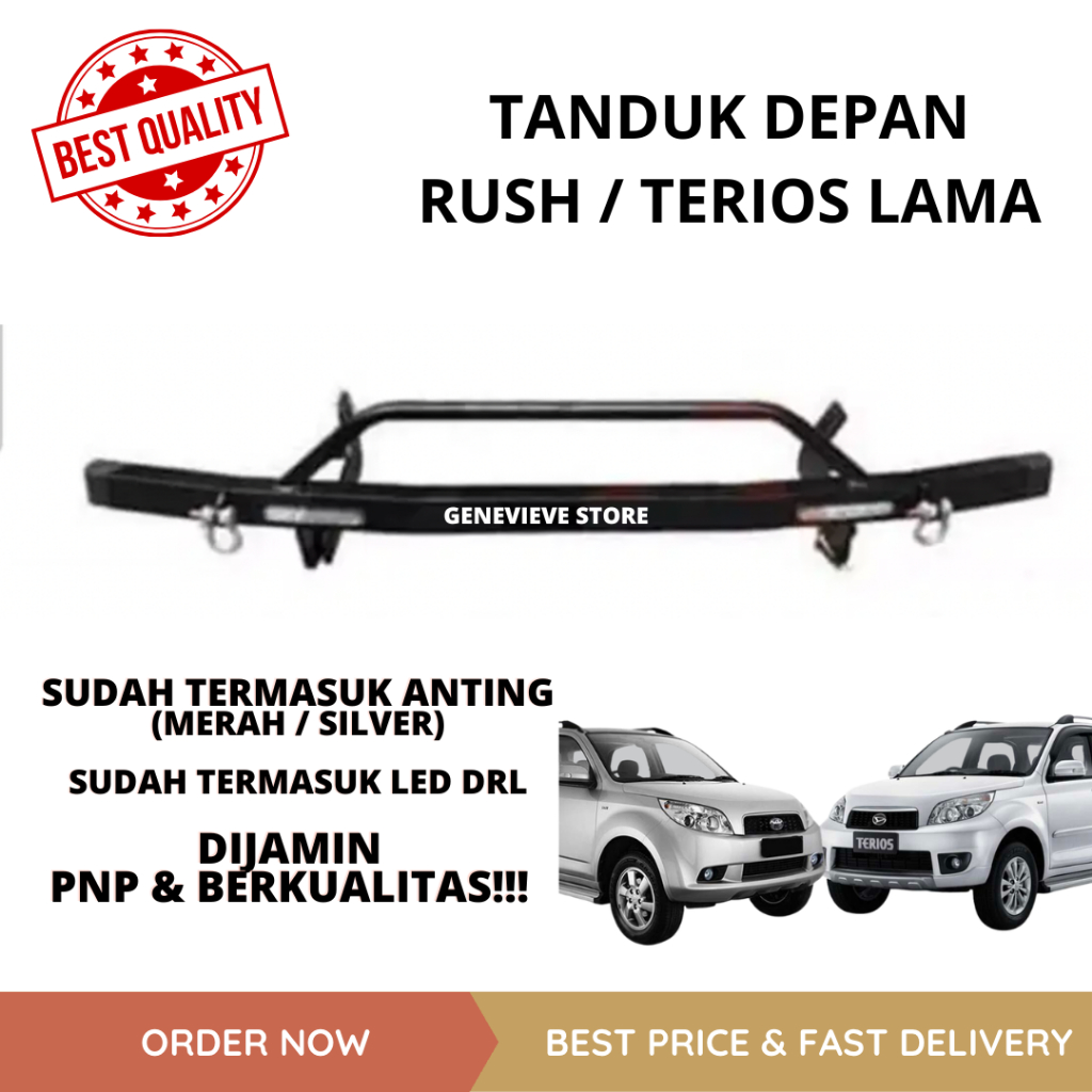 TANDUK DEPAN MINI RUSH TERIOS LAMA - 2017 / BESI PELINDUNG BUMPER DEPAN RUSH TERIOS