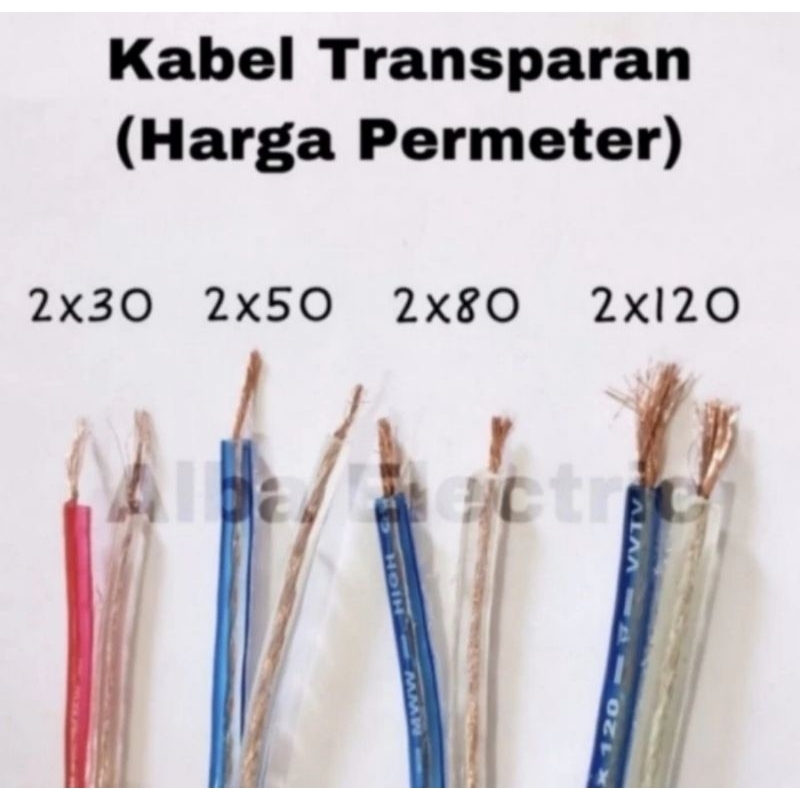 Kabel Listrik Monster Transparan 2x30 Harga Eceran per Meter