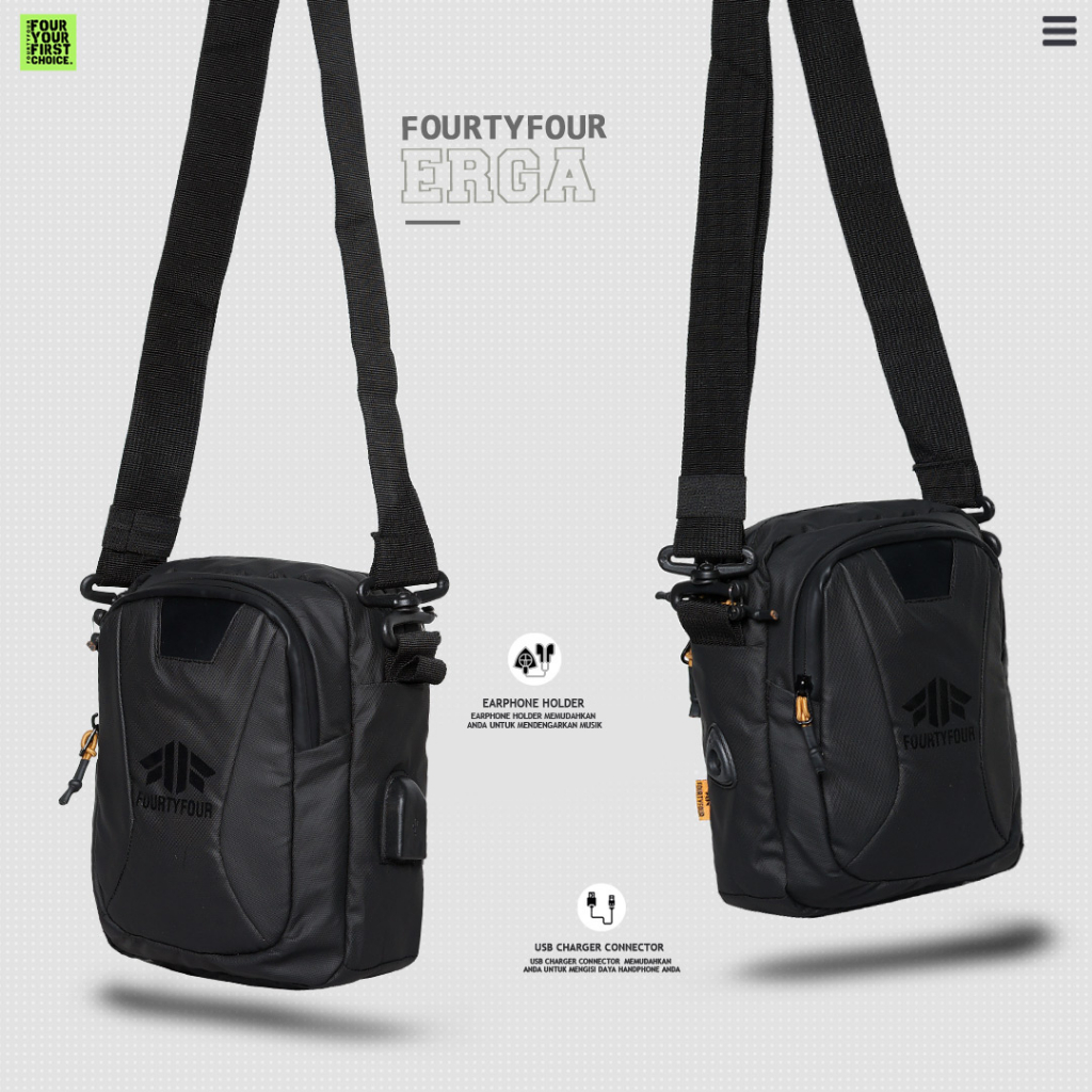 Tas Selempang Pria ERGA Fourtyfour x Zigzag - Tas Slingbag Mini Waterproof