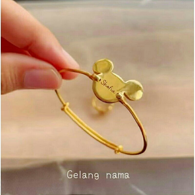 Gelang Anak / gelang bayi / Gelang nama lapis emas / gelang tangan / gelang titanium anti karat