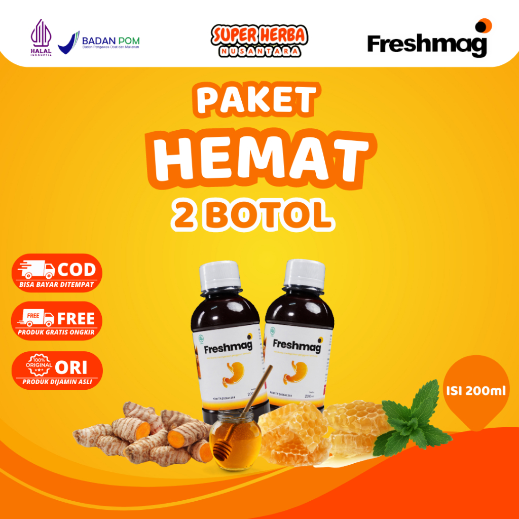 

[PAKET 2 BOTOL] | Freshmag | Madu Herbal Bantu Atasi Asam Lambung Maag Kronis GERD isi 200 mlSJHSJH