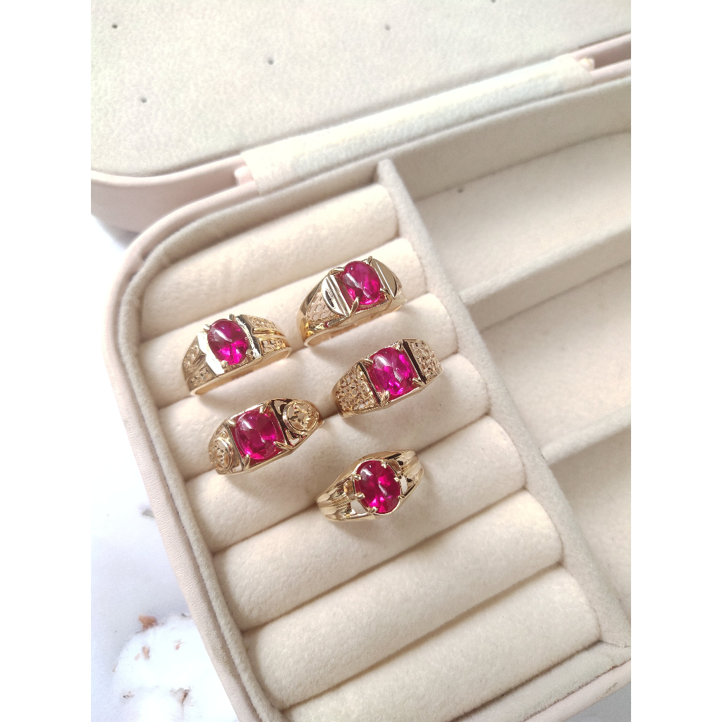 Cincin emas cowok dewasa cincin pria cincin batu 375