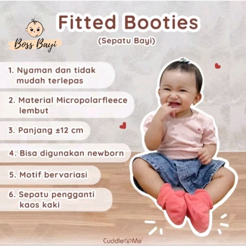 CUDDLE ME - FITTED BOOTIES / Sepatu Kain Bayi / Pelindung Kaki Bayi