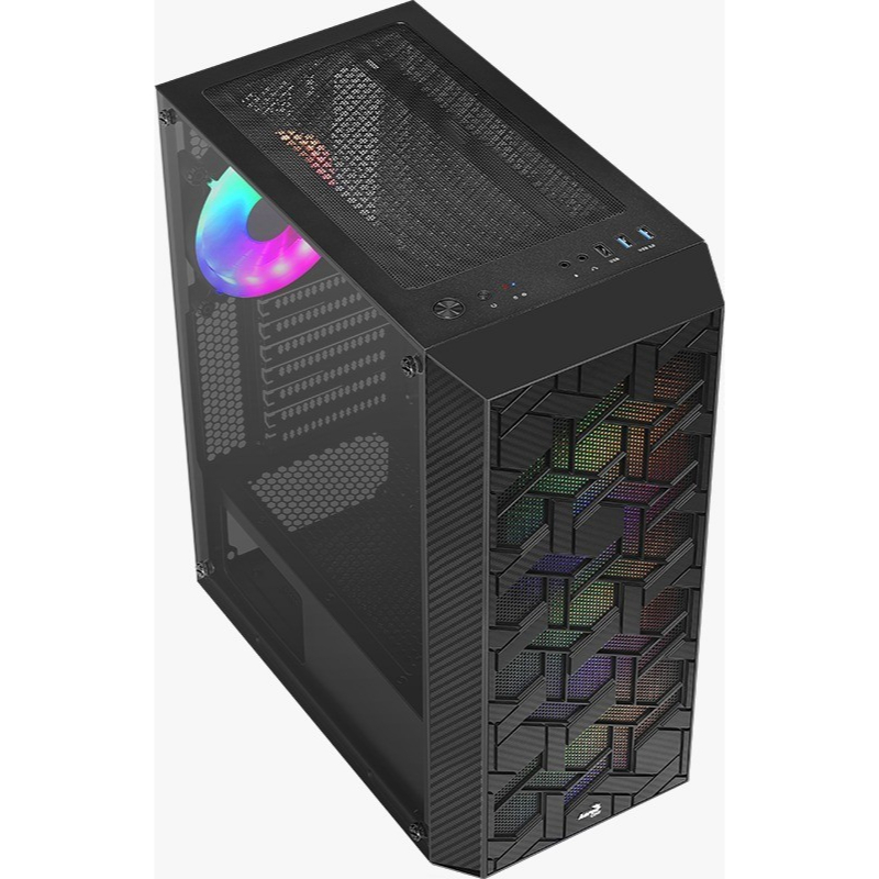 AEROCOOL HIVE FRGB BLACK Tempered Glass Chassis / GAMING CASE