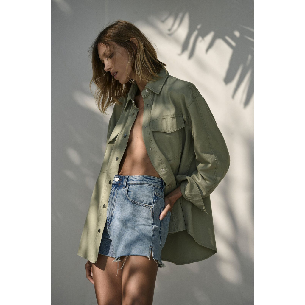 Zara High Rise Denim Shorts