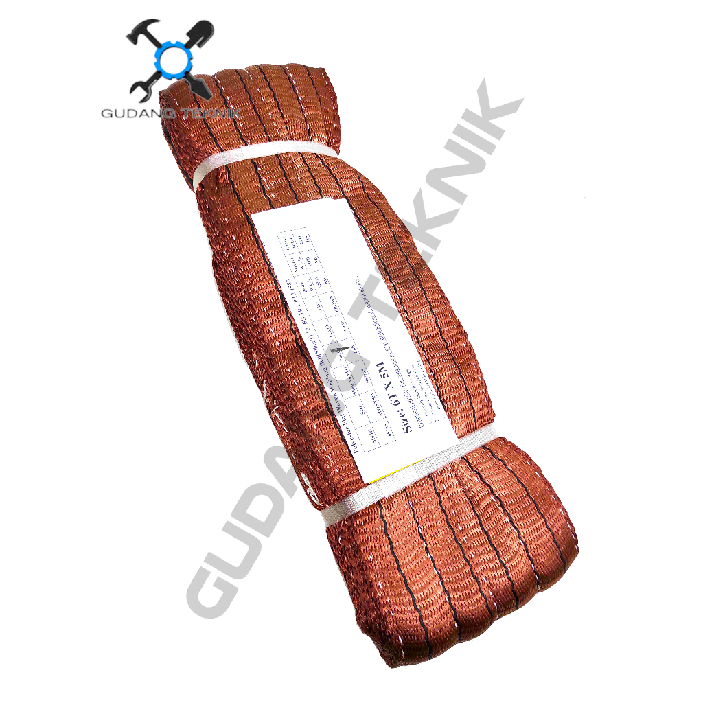 Tali Webbing Sling 6 Ton 5 Meter 6&quot; BENZ / Tali Angkat Barang 6 Ton 5 Meter / Tali Webing Seling Sling 6Tx5M BENZ