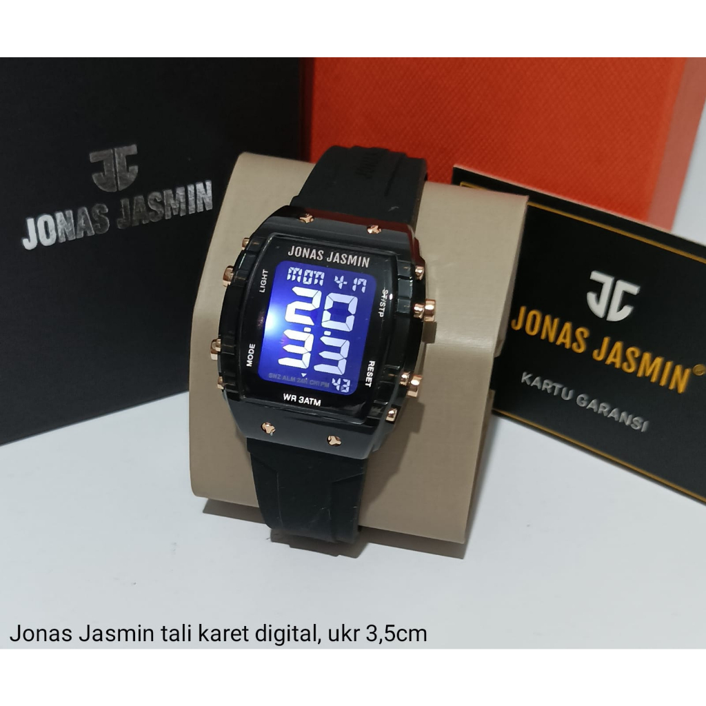 JAM TANGAN JONAS JASMIN 2244 ORIGINAL WANITA M110 RUBBER DIGITAL TANGGAL AKTIF DM 3.5CM FREE BOX &amp; BATERAI || JAM TANGAN FASHION WANITA