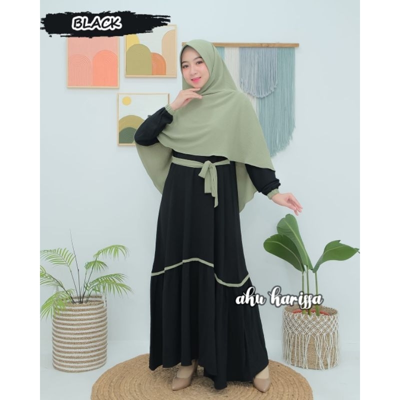 Gamis set Khimar cringkle Nindayani Nurliani Zaifa aku karissa hijab syari style bergo antem