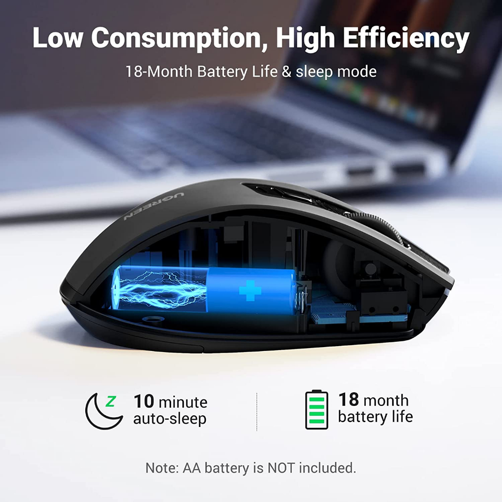 UGREEN Mouse Gaming Wireless Silent Click 4000 DPI 2.4G Rechargeable