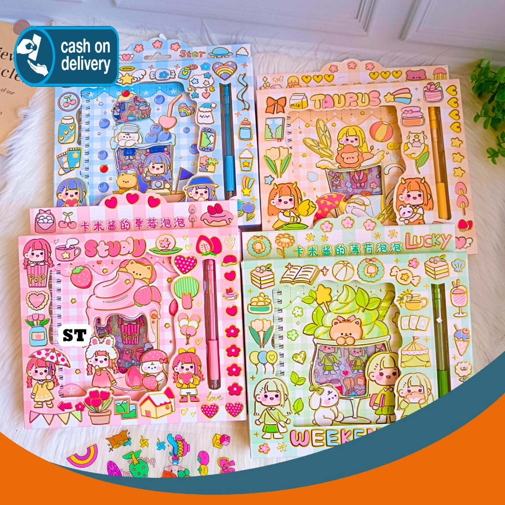 

PAKET STIKER KODE ST (BUKU SPIRAL STIKER + CUTTER PEN) KEKINIAN COD TERMURAH STICKER SET Gift CRAFT