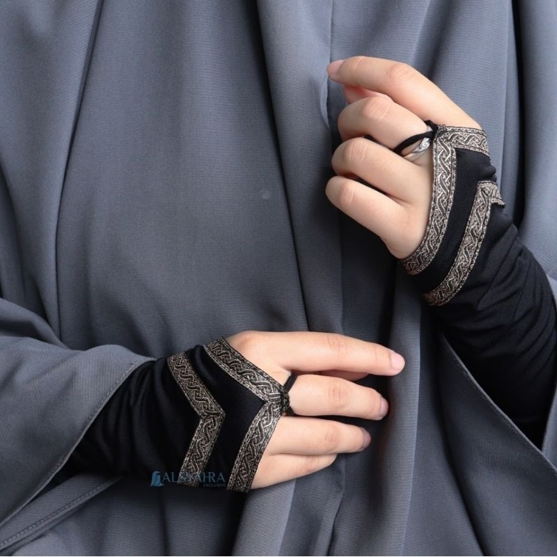 Handsock Motif Kiswah Duo/Sarung Tangan Muslimah  Haji Dan Umroh