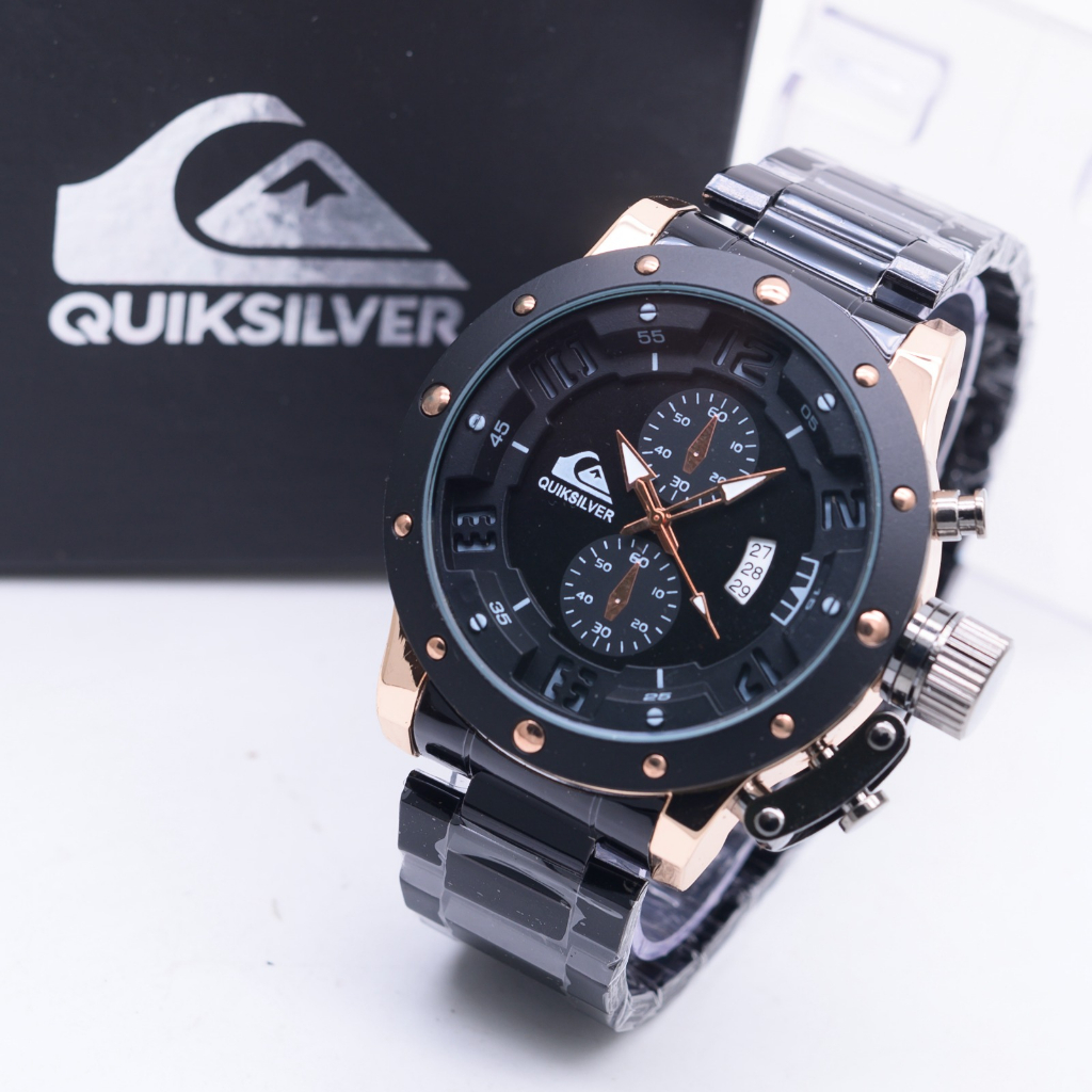 JAM TANGAN QS PRIA R85 RANTAI CHRONO OFF TANGGAL AKTIF DM 4.9CM FREE BOX &amp; BATERAI || JAM TANGAN FASHION QS PRIA